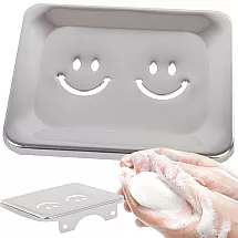 Sienas metāla ziepju trauks ar drenāžu, sudraba