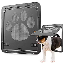 Vārtiņi kaķiem un suņiem ar šūpoles durvīm, melni