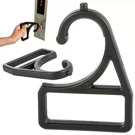 Bezkontakta rokturis higiēnai sabiedriskajā transportā, melns vai sarkans