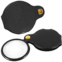 Salokāmā kabatas lupa ar maciņu, 3x palielinājums, melna