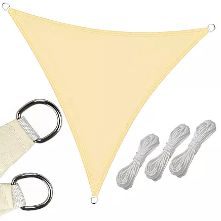 Dārza Ūdensizturīgs Saulessargs Markīze Bura Nojume Tents 3x3x3m, Krēmkrāsa