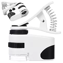 Mini mikroskops telefonam 60x ar LED un UV gaismu