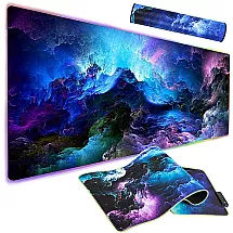 RGB LED Apgaismots Spēļu Datorgalda Klaviatūras Paklājs Peles Paliktnis 90x40 cm, Kosmoss