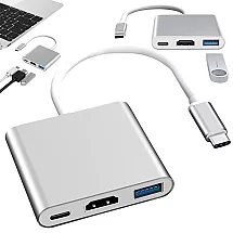 Adapteris 3in1 HUB USB-C USB 3.0 HDMI 4K