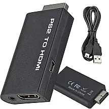 PS2 uz HDMI audio adapteris PlayStation 2 spēlēm, melns