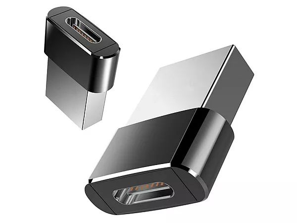 OTG adapteris USB-A uz USB-C datu pārsūtīšanai un uzlādei, melns