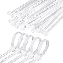 Nailona kabeļu stiprinājuma siksnas 2,5x100 mm, 100 gabali, baltas