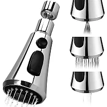 Virtuves krāna perlatora pagarinātājs ar 3 strūklas režīmiem, sudraba krāsā