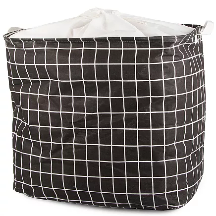 Liels salokāms veļas grozs ar rokturiem un aukliņas aizdari, 90L