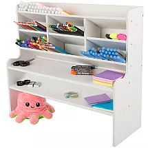 Galda organizators ar plauktiem balts plastmasas 42x47.5x17cm