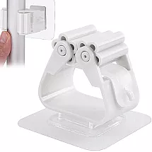 Pašlīmējošs sienas turētājs slotai un mopam, balts