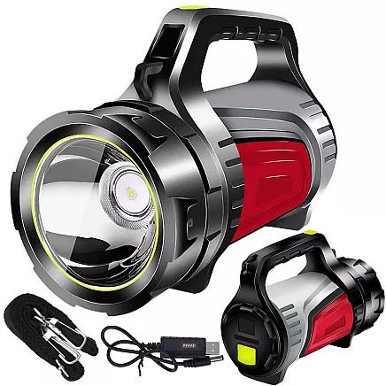 Rechargeable torch led searchlight powerbank powerful