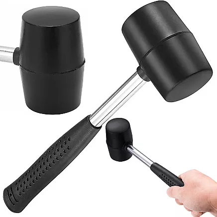 Recoilless rubber paving hammer