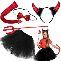 Velniņas kostīms meitenei Helovīnam ar piederumiem