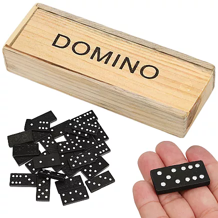 Wooden dominoes game in a box 28 pieces