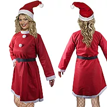 Salaveča sievas kostīms ar kleitu, cepuri un jostu, sarkans