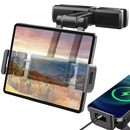 Universāls auto turētājs planšetdatoram un telefonam galvas balstam, regulējams