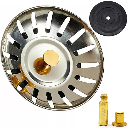 Metal sink stopper strainer large basket