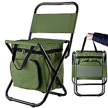 Tūrisma makšķerēšanas krēsls ar atzveltni un termisko somu