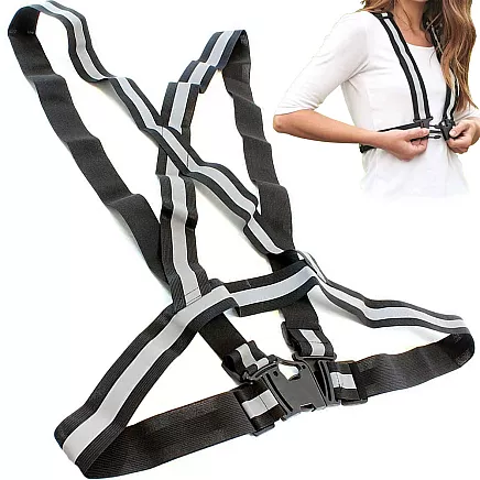 Reflective safety vest-belt for motorcyclists, pedestrians, sport/running