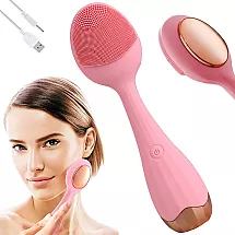 Elektriskā Sejas Attīrīšanas Birste Suka Ierīce Masieris Masažieris Karote, Rozā