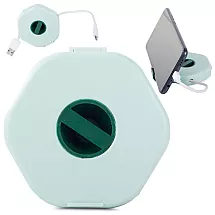 Rotējošs kabeļu organizators ar telefona statīvu