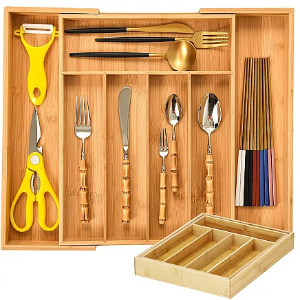 Drawer organizer for kitchen tables bambus 7 door 39cm l