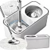 Rotējošā mopa komplekts ar teleskopisko kātu un 2 mikrošķiedras paliktņiem