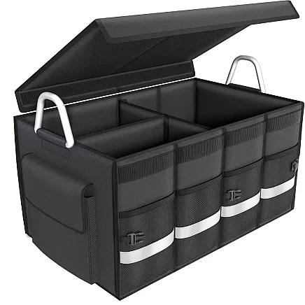 Saliekams auto bagāžnieka organizators ar vāku, 60L