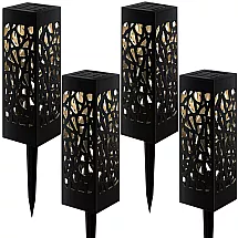 Garden lamp solar decorative set of 4 pieces dusk sensor