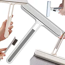 Logu tīrītājs ar rokturi un slotiņu rievām, 22 cm