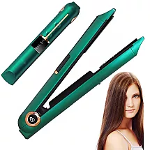 Bezvadu 2-in-1 keramikas matu taisnotājs ar LCD, temperatūras regulēšanu un power bank,...