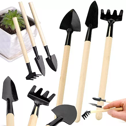 Gardening tool set rake shovel 3in1 mini potting tools