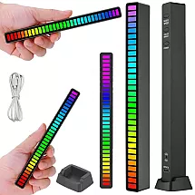 Usb Led Skaņa Reaģē Uz Skaņu Daudzkrāsaina Neona Sloksne Rgb Mirgo 18 Režīmos