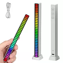 Usb Gaismas Diodes Skaņas Reaģē Uz Daudzkrāsainu Neona Sloksnes Rgb Led Mirgo Uzlādējams Akumulators