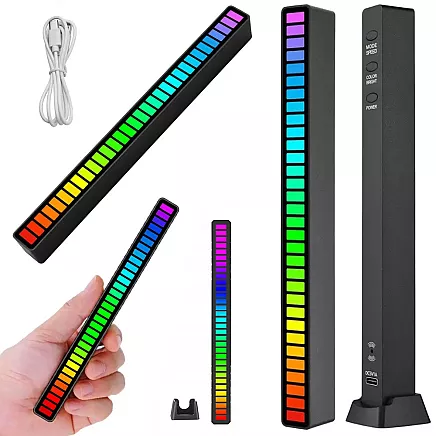 Usb led sound response multicolour neon strip rgb led blinking battery