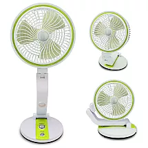 Bezvadu Salokāms Regulējams Grīdas Galdas Ventilators ar LED Apgaismojumu, 15-44cm, Zaļš...