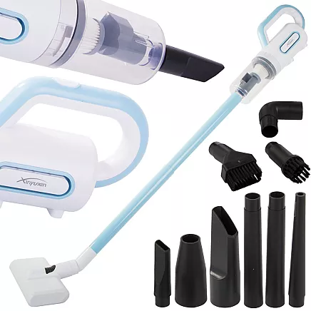 Rokas vertikālais putekļsūcējs 800W ar 6 uzgaļiem, bez maisiņa, vada filtrs