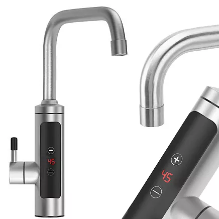 Elektriskais caurplūdes ūdens sildītāja krāns ar LCD displeju, 3000 W, 220–230 V