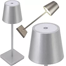 Galda Nakts Gaismas Pieskārienu Lampa Bezvadu USB, Sudraba