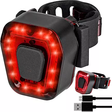 Velosipēda Aizmugurējā Lampa 14 LED USB Uzlādējama