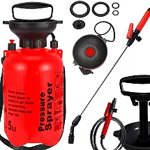 Rokas spiediena dārza smidzinātājs ar garu lance, 5L, siksna, oranžs