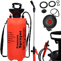 Dārza rokas smidzinātājs ar spiedienu, 10L, garš uzgalis, siksna