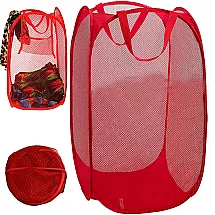 Saliekams Organizators, Grozs, Soma rotaļlietu, apģērbu glabāšanai, Sarkans (67x38x38 cm)...