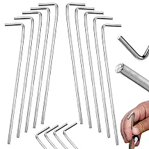 Teltu stiprinājuma mietiņi, tērauds, 24cm, 10 gab., sudrabs