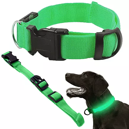 LIGHTING COLLAR 45-52CM GREEN (240) GAB_A