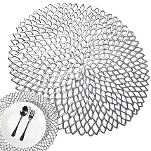LACE TABLE MAT SILVER (180) GAB_A