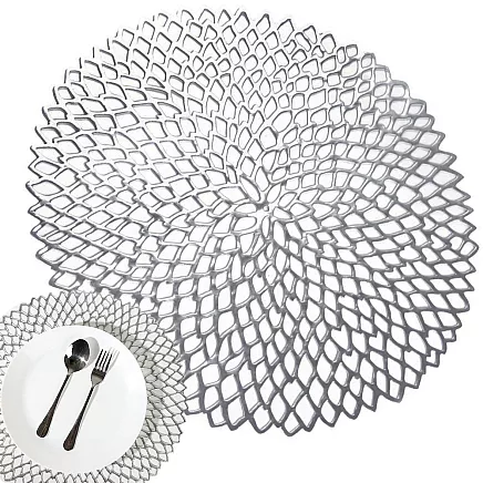 LACE TABLE MAT SILVER (180) GAB_A