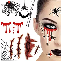 Reālistiskas, mazgājamas tetovējumi Hellovīnam