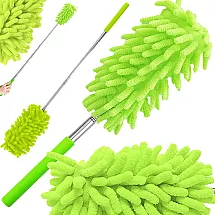Dirt broom brush telescopic long folding microfibre